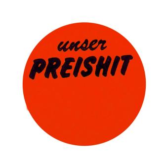 Etiketten Unser Preishit l'rot/schwarz Ø 35mm 