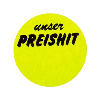 Etiketten Unser Preishit l'gelb/schwarz Ø 35mm 