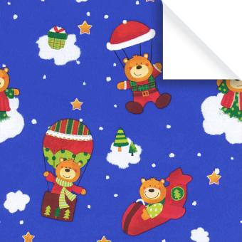 Kinder Geschenkpapier Weihnachten Bogen Bären blau 