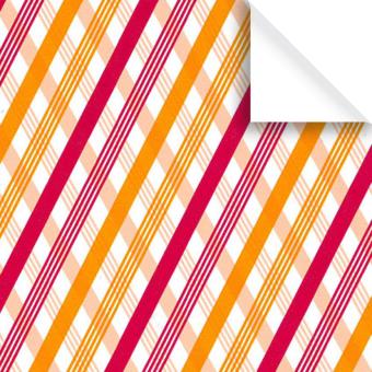 Geschenkpapier Bogen Streifen rot & orange 