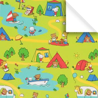 Kinder Geschenkpapier Rollen, Camping 
