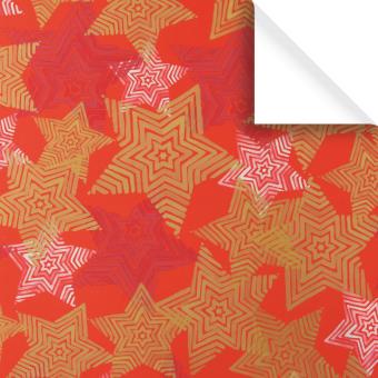 Geschenkpapier Weihnachten Bogen Sterne rot 