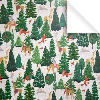 Geschenkpapier Weihnachten Bogen Waldtiere 