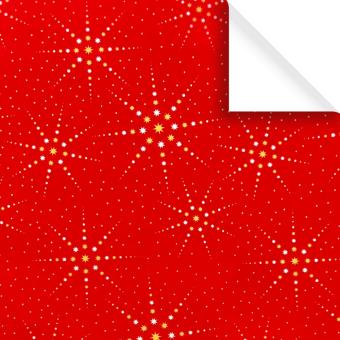 Geschenkpapier Weihnachten Bogen Star in Star rot 