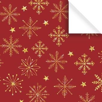 Geschenkpapier Weihnachten Bg. Holo Sterne rot 