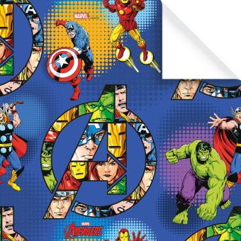 Marvel Geschenkpapier Rollen, Avengers blau 