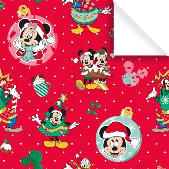 XMAS Disney Geschenkpapier Rollen, Mickey rot 