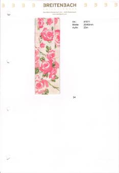 Rosen Geschenkband 40mm x 25m rosa, mit Draht 40 mm