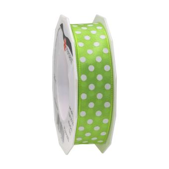 Polka Dots Geschenkband 25 mm | hellgrün