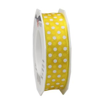Polka Dots Geschenkband 25 mm | gelb