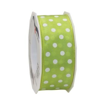 Polka Dots Geschenkband 40 mm | hellgrün