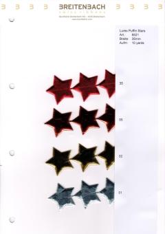 LurexPuffin Stars Geschenkband 35mm x 10y silber -01