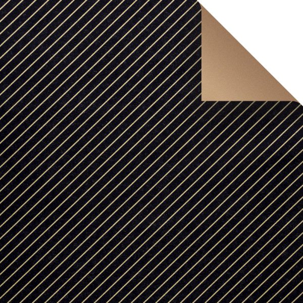 Streifen schwarz & gold Recycling Geschenkpapier