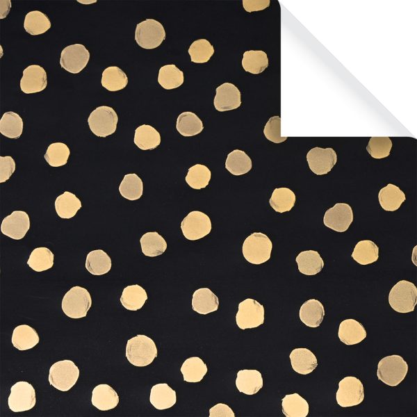 Punkte Gold Schwarz Geschenkpapier Weihnachten Bg.