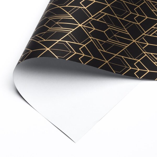 Graphic Stripes Schwarz Geschenkpapier Bogen