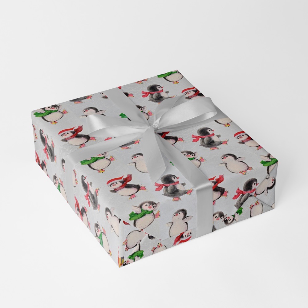 Pingu Silber Kinder Geschenkpapier Weihnachten Bg.