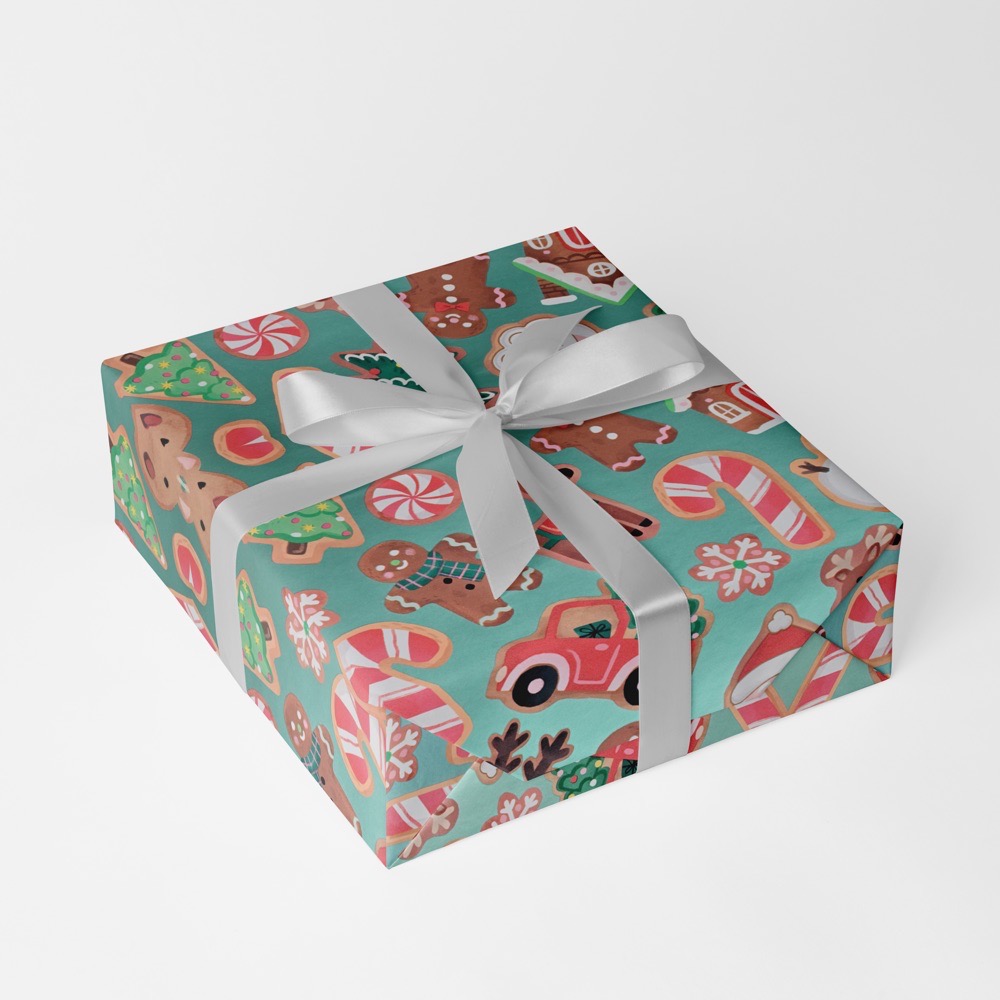 Plätzchen Kinder Geschenkpapier Weihnachten Bg.