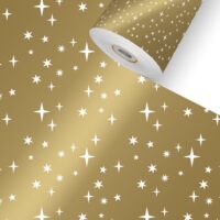 Funkelsterne Gold Geschenkpapier Weihnachten Rolle