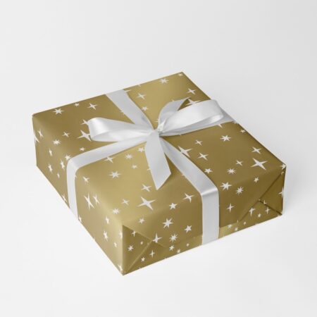 Funkelsterne Gold Geschenkpapier Weihnachten Rolle