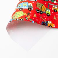 Baustelle Rot Kinder Geschenkpapier Weihnachten Bg