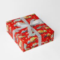 Baustelle Rot Kinder Geschenkpapier Weihnachten Bg