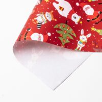 Waldtiere Rot Kinder Geschenkpapier Weihnachten Bg