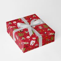 Waldtiere Rot Kinder Geschenkpapier Weihnachten Bg