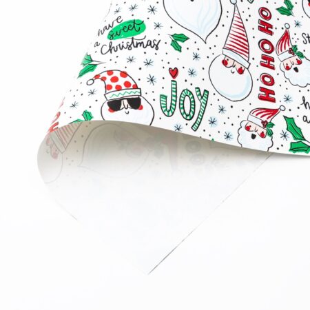 SunnySanta Weiss Kinder Geschenkpapier Weihnachten