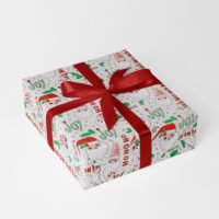 SunnySanta Weiss Kinder Geschenkpapier Weihnachten