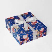 Zuckerklaus Blau Kinder Geschenkpapier Weihnachten