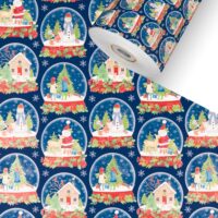 Schneekugel Kinder Geschenkpapier Weihnachten