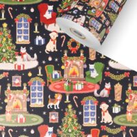 Lichterstube Kinder Geschenkpapier Weihnachten
