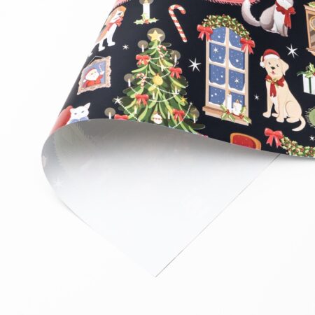 Lichterstube Kinder Geschenkpapier Weihnachten