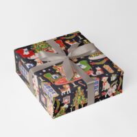 Lichterstube Kinder Geschenkpapier Weihnachten
