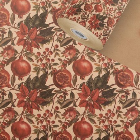 Granatapfel Recycling Geschenkpapier Rolle
