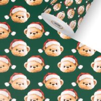 Teddilino Grün Kinder Geschenkpapier Weihnachten