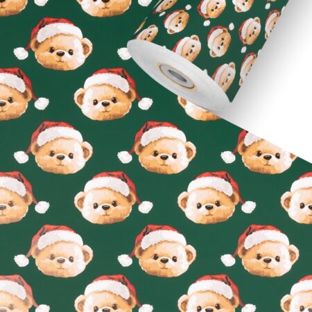 Teddilino Grün Kinder Geschenkpapier Weihnachten