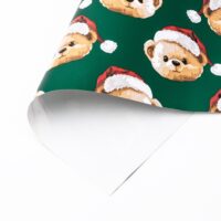 Teddilino Grün Kinder Geschenkpapier Weihnachten