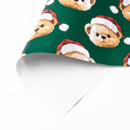Teddilino Grün Kinder Geschenkpapier Weihnachten
