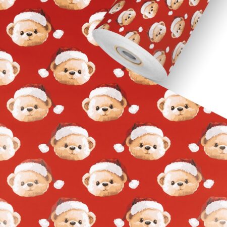 Teddilino Rot Kinder Geschenkpapier Weihnachten
