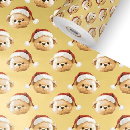 Teddilino Gold Kinder Geschenkpapier Weihnachten
