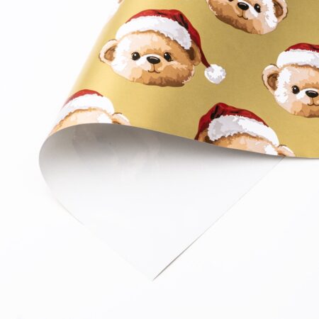 Teddilino Gold Kinder Geschenkpapier Weihnachten