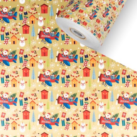 SantaFly Gold Kinder Geschenkpapier Weihnachten