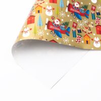 SantaFly Gold Kinder Geschenkpapier Weihnachten