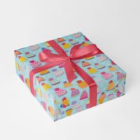 Mützli Blau Kinder Geschenkpapier Weihnachten
