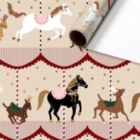 XMAS Carousel Kurzrollen Geschenkpapier