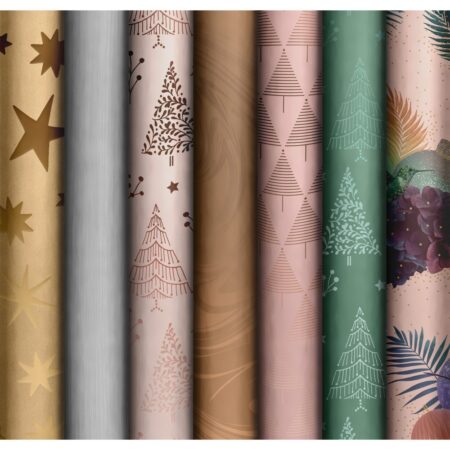 Basic Christmas Elegant Kurzrollen Geschenkpapier