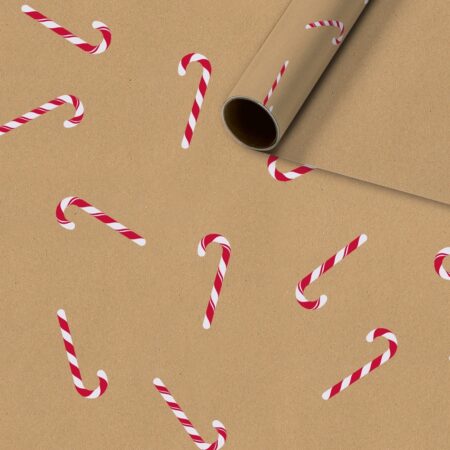 Candy Cane Kurzrollen Geschenkpapier