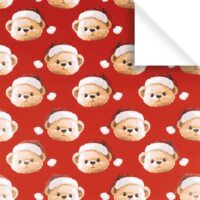 Teddilino Rot Kinder Geschenkpapier Bogen