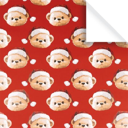 Teddilino Rot Kinder Geschenkpapier Bogen